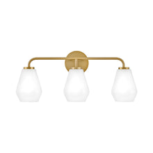 Load image into Gallery viewer, Gio Bath Wall Light in Lacquered Brass (3-Light).
