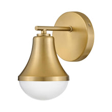 Load image into Gallery viewer, Haddie Bath Wall Light in Lacquered Brass (1-Light).
