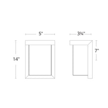Load image into Gallery viewer, Ledge Outdoor LED Wall Light- line drawing.
