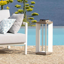 Load image into Gallery viewer, Blade Outdoor Solar LED Lantern in Outside Area.
