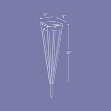 Load image into Gallery viewer, Hawi Outdoor Solar LED Torch Light - line drawing.
