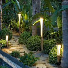 Load image into Gallery viewer, Lanai Outdoor Solar LED Torch Light in Outside Area.
