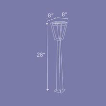 Load image into Gallery viewer, Metro Outdoor Solar LED Floor Lamp - line drawing.
