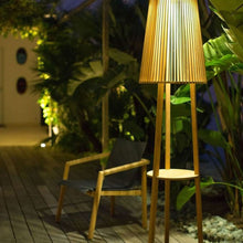 Load image into Gallery viewer, Palma Outdoor Solar LED Floor Lamp in Outside Area.

