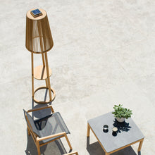 Load image into Gallery viewer, Palma Outdoor Solar LED Floor Lamp in Outside Area.
