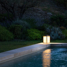Load image into Gallery viewer, Tradition Outdoor Solar LED Lantern in Outside Area.
