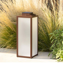 Load image into Gallery viewer, Tradition Outdoor Solar LED Lantern in Outside Area.
