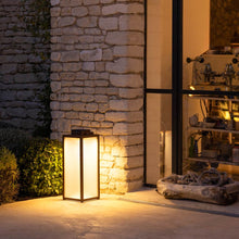 Load image into Gallery viewer, Tradition Outdoor Solar LED Lantern in Outside Area.
