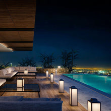 Load image into Gallery viewer, Tradition Outdoor Solar LED Lantern in Outside Area.
