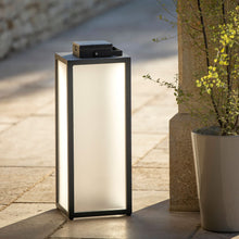 Load image into Gallery viewer, Tradition Outdoor Solar LED Lantern in Outside Area.
