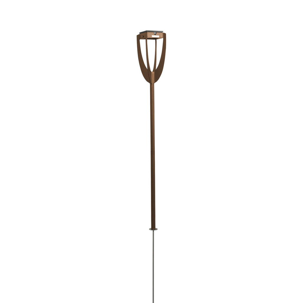 Tulip Outdoor Solar LED Torch Light in Corten.