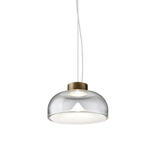 Load image into Gallery viewer, Aella LED Pendant Light in Transparent With White Spot/Matte Bronze (Small).
