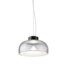 Load image into Gallery viewer, Aella LED Pendant Light in Transparent With White Spot/Matte Black (Medium).
