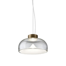 Load image into Gallery viewer, Aella LED Pendant Light in Transparent With White Spot/Matte Bronze (Medium).
