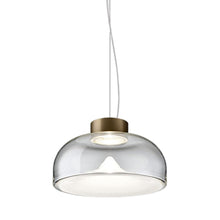 Load image into Gallery viewer, Aella LED Pendant Light in Transparent With White Spot/Matte Bronze (Large).
