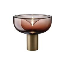 Load image into Gallery viewer, Aella LED Table Lamp in Shaded Burgundy/Matte Bronze (Small).
