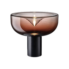 Load image into Gallery viewer, Aella LED Table Lamp in Shaded Burgundy/Matte Black (Medium).
