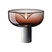 Load image into Gallery viewer, Aella LED Table Lamp in Shaded Burgundy/Matte White (Medium).
