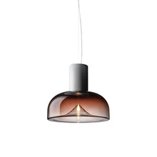 Load image into Gallery viewer, Aella SL LED Neck Pendant Light in Shaded Burgundy/Matte White (Small).

