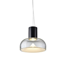 Load image into Gallery viewer, Aella SL LED Neck Pendant Light in Transparent With White Spot/Matte Black (Small).
