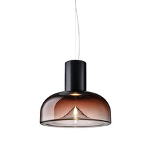 Load image into Gallery viewer, Aella SL LED Neck Pendant Light in Shaded Burgundy/Matte Black (Medium).
