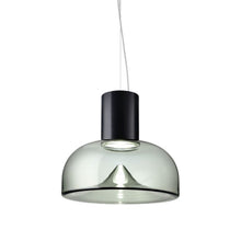 Load image into Gallery viewer, Aella SL LED Neck Pendant Light in Smoke Grey/Matte Black (Medium).
