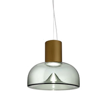 Load image into Gallery viewer, Aella SL LED Neck Pendant Light in Smoke Grey/Matte Bronze (Medium).
