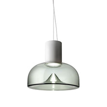 Load image into Gallery viewer, Aella SL LED Neck Pendant Light in Smoke Grey/Matte White (Medium).
