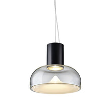 Load image into Gallery viewer, Aella SL LED Neck Pendant Light in Transparent With White Spot/Matte Black (Medium).

