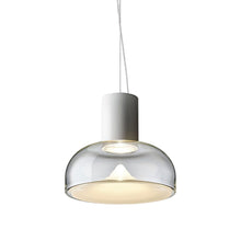 Load image into Gallery viewer, Aella SL LED Neck Pendant Light in Transparent With White Spot/Matte White (Medium).
