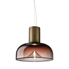 Load image into Gallery viewer, Aella SL LED Neck Pendant Light in Shaded Burgundy/Matte Bronze (Large).

