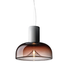 Load image into Gallery viewer, Aella SL LED Neck Pendant Light in Shaded Burgundy/Matte White (Large).
