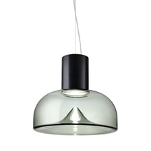Load image into Gallery viewer, Aella SL LED Neck Pendant Light in Smoke Grey/Matte Black (Large).
