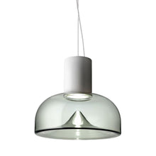 Load image into Gallery viewer, Aella SL LED Neck Pendant Light in Smoke Grey/Matte White (Large).
