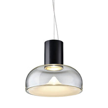 Load image into Gallery viewer, Aella SL LED Neck Pendant Light in Transparent With White Spot/Matte Black (Large).
