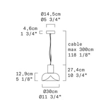 Load image into Gallery viewer, Aella SL LED Neck Pendant Light - line drawing.
