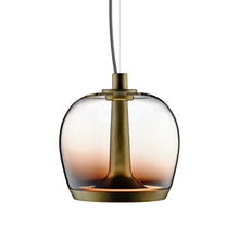 Load image into Gallery viewer, Aurelia LED Pendant Light in Shaded Burgundy/Vintage Brass (Small).
