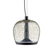 Load image into Gallery viewer, Aurelia LED Pendant Light in Transparent Pulegoso With Metal Inclusion/Matte Gunmetal (Small).
