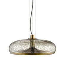 Load image into Gallery viewer, Aurelia LED Pendant Light in Transparent Pulegoso With Metal Inclusion/Vintage Brass (Large).
