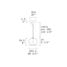 Load image into Gallery viewer, Aurelia LED Pendant Light - line drawing.
