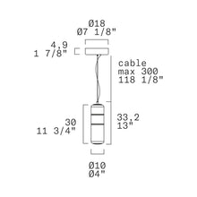 Load image into Gallery viewer, Stacking LED Vertical Pendant Light - line drawing.

