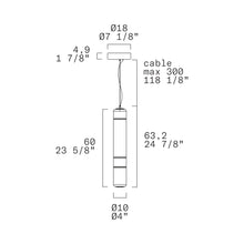 Load image into Gallery viewer, Stacking LED Vertical Pendant Light - line drawing.
