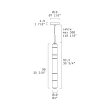 Load image into Gallery viewer, Stacking LED Vertical Pendant Light - line drawing.
