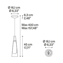 Load image into Gallery viewer, Cono di Luce LED Pendant Light - line drawing.
