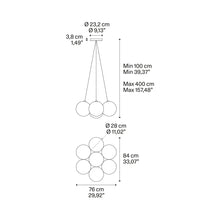 Load image into Gallery viewer, Random Cloud LED Pendant Light - line drawing.
