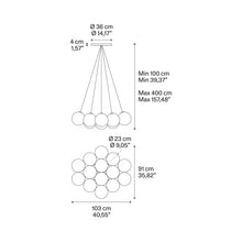 Load image into Gallery viewer, Random Cloud LED Pendant Light - line drawing.
