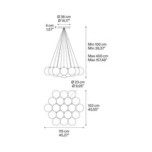 Load image into Gallery viewer, Random Cloud LED Pendant Light - line drawing.
