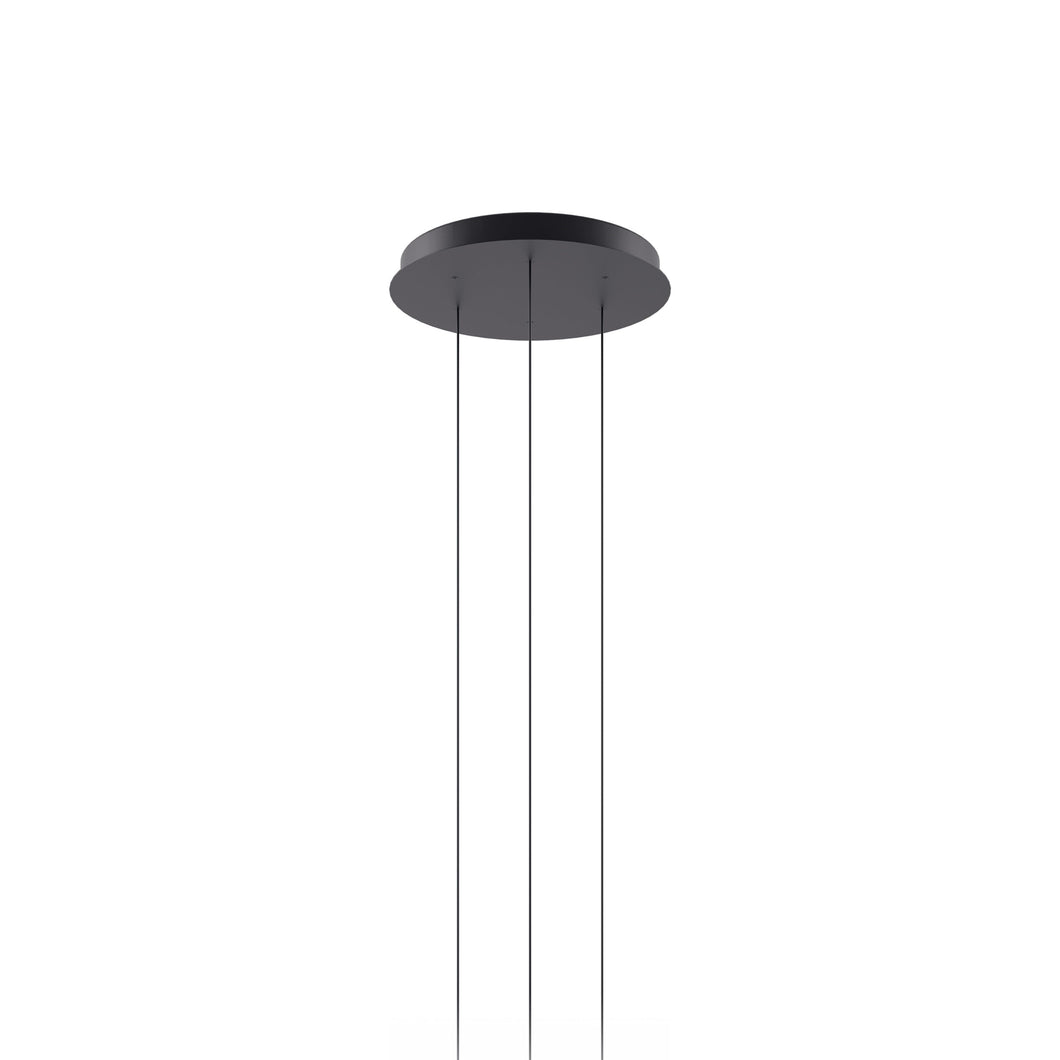 Round Canopy in Matte Black (3-Light).
