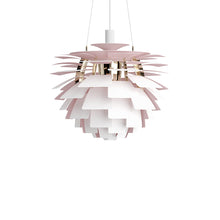 Load image into Gallery viewer, PH Artichoke Pendant Light in Matte White/Pale Rose (Medium).
