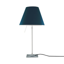 Load image into Gallery viewer, Costanza Table Lamp in Alu/Petroleum Blue.
